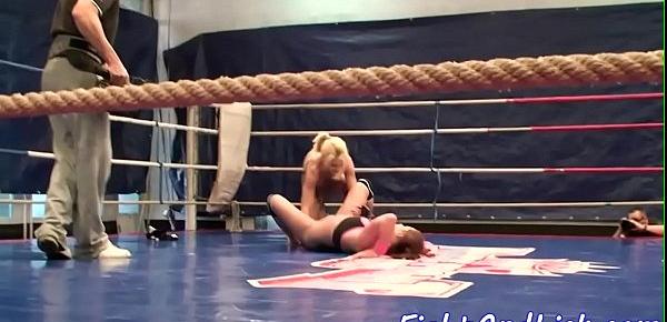  Amateur dykes wrestling with passion